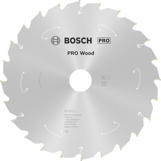Bosch PRO Wood cordless circular saw blade, 216 mm 24T.