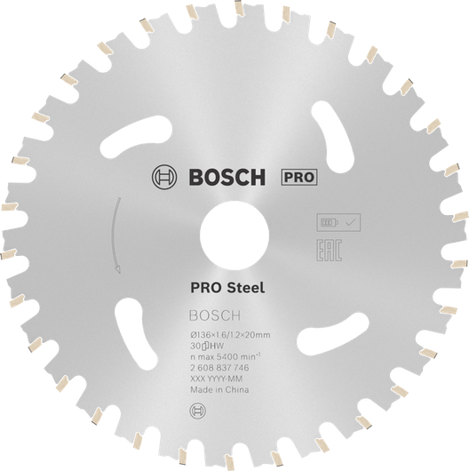 Bosch PRO Steel cordless circular saw blade, 30 teeth.