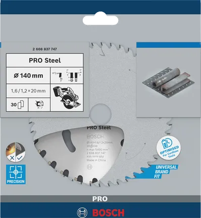Bosch PRO Steel 140×1.6×20 mm circular saw blade.