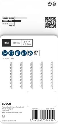 Bosch PRO Hardwood T144DF jigsaw blades 100mm 5pcs.