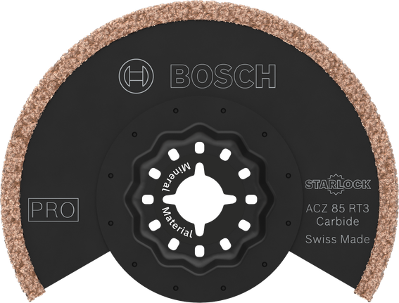 PRO ACZ 85 RT3 Multitool Blade, 85 x 2.5 mm Bosch PRO ACZ 85 RT3 multitool carbide blade, 85 mm.