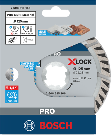 Bosch PRO Multi Material Diamond Disc 125 mm X-Lock.