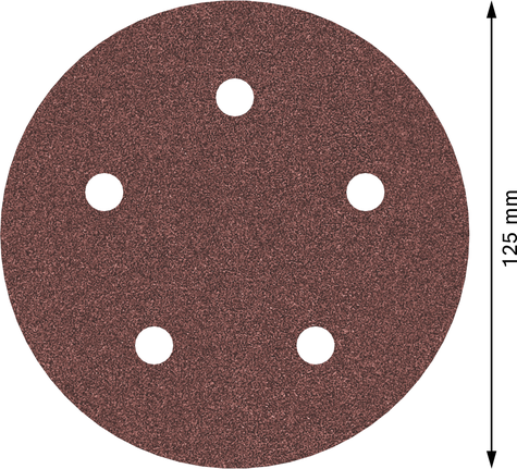Bosch PRO E466 sanding disc 125 mm G120 with 6 holes.