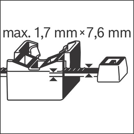 Cable tie slot dimensions.