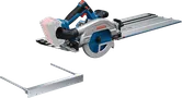 Bosch GKS 18V-57-2 GX cordless circular saw with guide rail.
