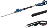Bosch GHE 18V-50 telescopic hedge trimmer with strap.