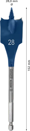Bosch EXPERT Self Cut Speed Spade Drill Bit 28 x 152 mm.