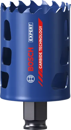 Bosch EXPERT Multi Material 51mm hole saw with carbide teeth.