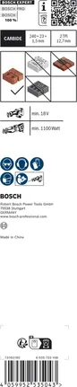 Bosch EXPERT Hollow Brick saw blade for reciprocating saws.