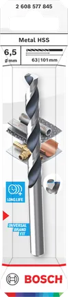 Bosch metal HSS twist drill bit 6.5 mm.