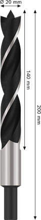 PRO Wood Brad Point Drill Bit, 20 x 140 x 200 mm Bosch PRO Wood Brad Point Drill Bit 20x140x200 mm.