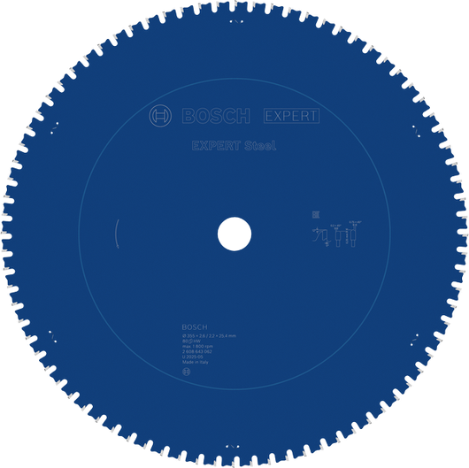 Bosch EXPERT Steel circular saw blade T80 for metal cutting.