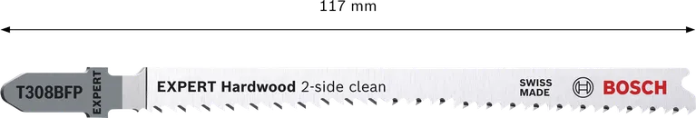 Bosch EXPERT Hardwood 2-side clean T308BFP jigsaw blade.