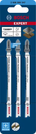 Bosch EXPERT Hardwood T308BFP jigsaw blades 3-pack.