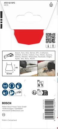 Bosch multi material cutting blade 52×40 mm.