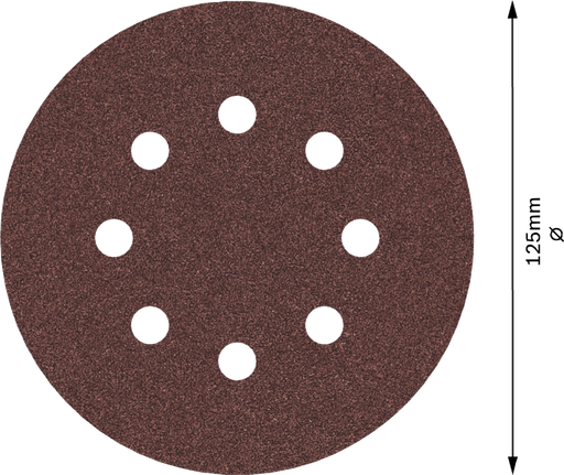 Bosch PRO E466 Sanding Disc 125mm G40 with 8 holes.