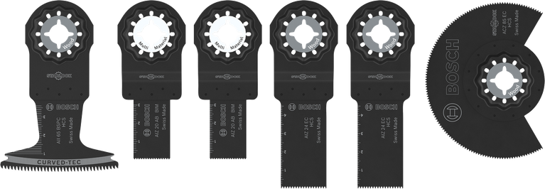 Bosch wood and soft metal blade set, 6 pieces.