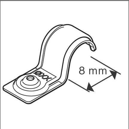 Cable clamp 8 mm.