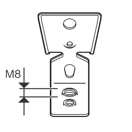 M8 threaded metal hanger.