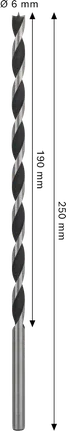 Bosch PRO Wood Brad Point Drill Bit 6 x 190 x 250 mm.