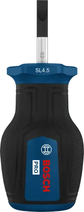 Bosch PRO Stubby Screwdriver SL1.0x4.5 with ergonomic handle.