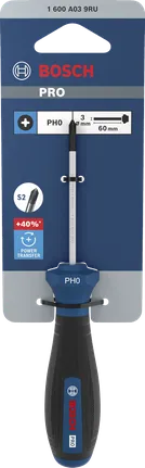 Bosch PRO screwdriver PH0 x 60 mm for precise tasks.