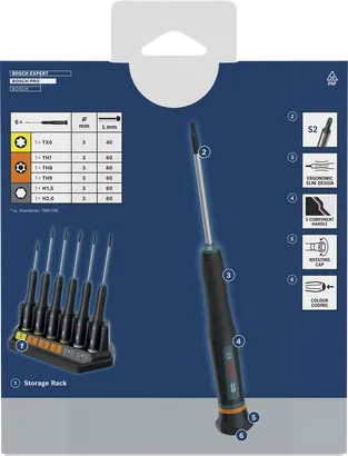 PRO Precision Screwdriver TX/TH/H Set, 6 pcs