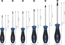 Bosch PRO Screwdriver Set TH 6 pcs with color coded handles.