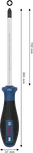 Bosch PRO Screwdriver PZ3 x 150 mm with ergonomic handle.