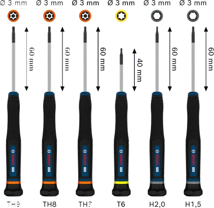 PRO Precision Screwdriver TX/TH/H Set, 6 pcs
