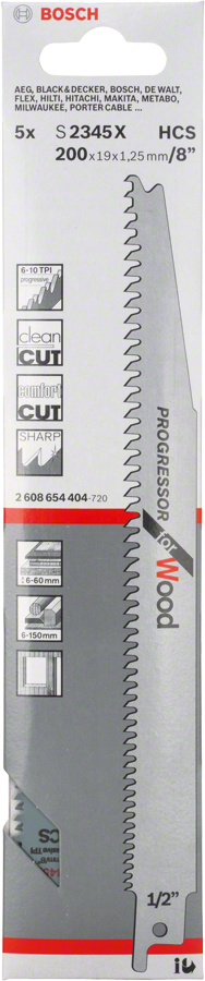 مجموعة شفرات منشار Bosch S2345X Progressor للخشب.