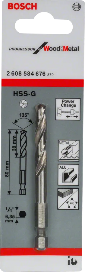 مثقاب تجريبي من نوع Bosch HSS-G للخشب والمعادن.