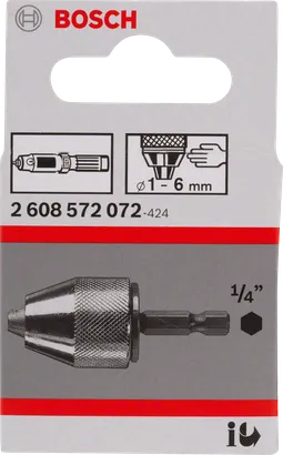 ظرف Bosch بدون مفتاح 1.0–6.0 مم لساق سداسي 1/4 بوصة.