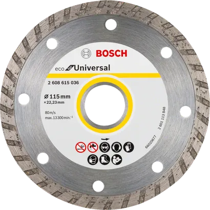 قرص القطع الماسي العالمي من Bosch مقاس 115 مم للمواد المتعددة.