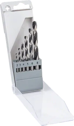مجموعة رؤوس مثقاب Bosch HSS Twist Drill Bit PointTeQ المكونة من 6 قطع في علبة.