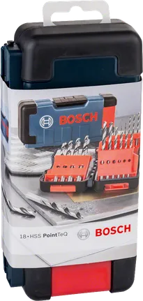 مجموعة مثقاب ToughBox من Bosch HSS PointTeQ، 18 قطعة.