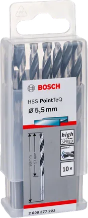 رؤوس مثقاب Bosch HSS PointTeQ مقاس 5.5 مم.