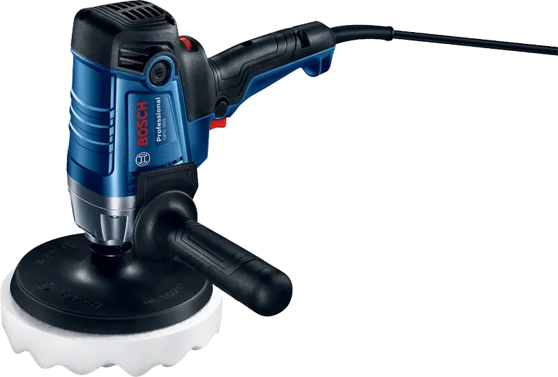 ماكينة تلميع Bosch GPO 950 مع مدخل 950 واط ومقبض جانبي.