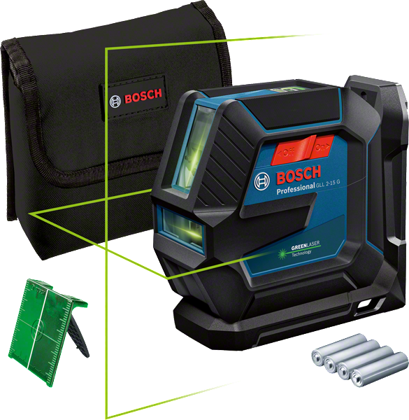 أداة تسوية الليزر Bosch GLL 2-15 G بالليزر الأخضر.