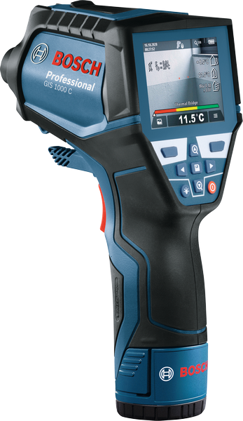 جهاز الكشف الحراري Bosch GIS 1000 C، شاشة عرض درجة الحرارة.