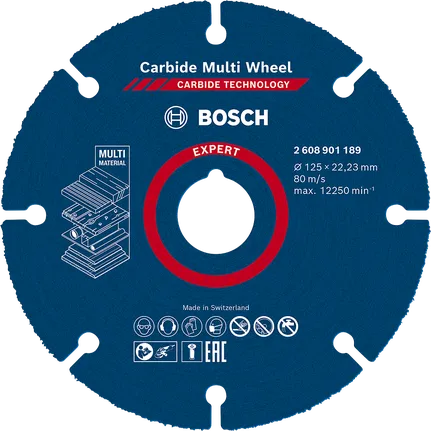 قرص القطع المصنوع من الكربيد متعدد المواد من Bosch EXPERT مقاس 125 ملم.