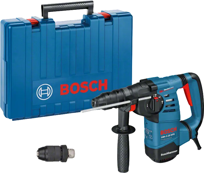 مثقاب مطرقة دوارة من Bosch GBH 3-28 DFR مع حقيبة حمل.