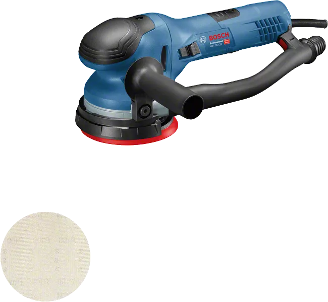 ماكينة الصنفرة العشوائية Bosch GET 55-125 مع خاصية شفط الغبار.