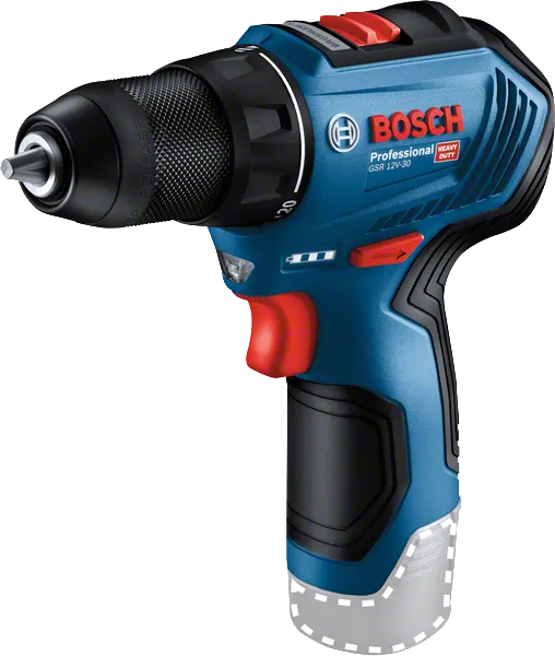 مثقاب لاسلكي Bosch GSR 12V-30 مع ظرف معدني.