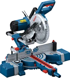 منشار ميتري منزلق من طراز Bosch GCM 254 D لقطع الزوايا الدقيقة.