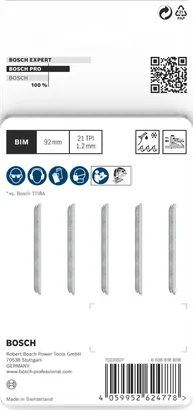 شفرات بانوراما Bosch PRO Metal T121AFC مقاس 92 مم، 5 قطع.
