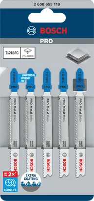 شفرات بانوراما Bosch PRO Metal T121BFC سميكة 92 مم، 5 قطع.