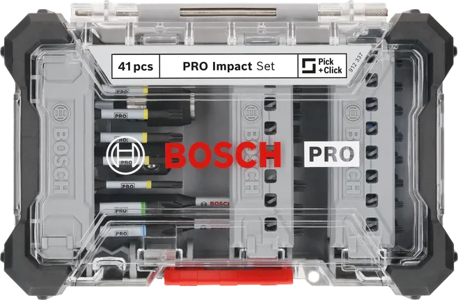 مجموعة رؤوس مفكات البراغي Bosch PRO ذات التأثير العالي مكونة من 41 قطعة.