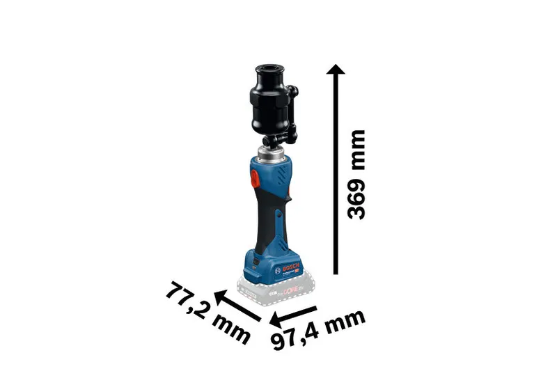 أداة ثقب هيدروليكية لاسلكية Bosch GLH 18V-60 مع أبعاد.