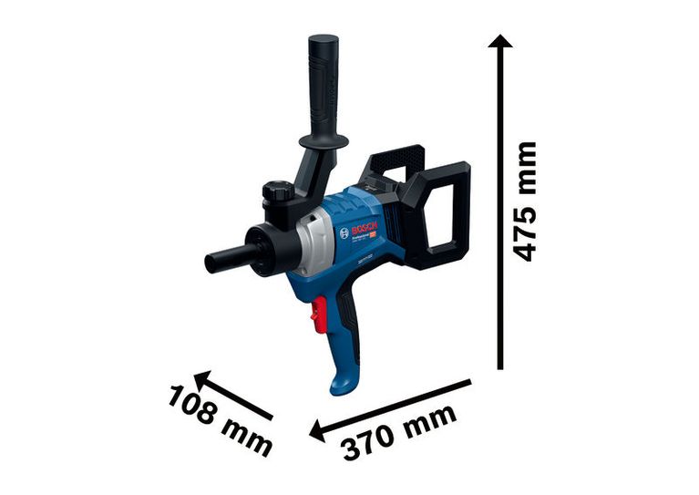 آلية التقليب Bosch GRW 18V-120 مع الأبعاد.